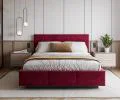 Čalúnená posteľ AVEIRO 90x200 s kovovým zdvižným roštom ČERVENÁ