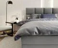 Čalúnená posteľ 160x200 cm PORTLAND Sivá Paris