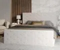 Čalúnená posteľ PASSION 160x200 Biela Trinity s úložným priestorom kovový rošt