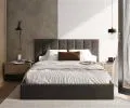 Čalúnená posteľ COLORADO 180x200 s kovovým zdvižným roštom Tmavo sivá