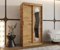 Šatníková skriňa s posuvnými dverami a zrkadlom ULTRA 100cm artisan
