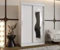 Šatníková skriňa s posuvnými dverami a zrkadlom ULTRA 120cm biela