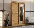 Šatníková skriňa s posuvnými dverami a zrkadlom ULTRA 120cm artisan