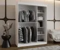 Šatníková skriňa s posuvnými dverami a zrkadlom ULTRA 150cm biela