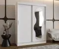 Šatníková skriňa s posuvnými dverami a zrkadlom ULTRA 150cm biela