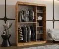 Šatníková skriňa s posuvnými dverami a zrkadlom ULTRA 150cm artisan