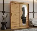 Šatníková skriňa s posuvnými dverami a zrkadlom ULTRA 150cm artisan