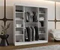 Šatníková skriňa s posuvnými dverami a zrkadlom ULTRA 180cm biela