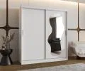 Šatníková skriňa s posuvnými dverami a zrkadlom ULTRA 180cm biela