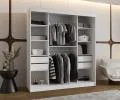 Šatníková skriňa s posuvnými dverami a zrkadlom ULTRA 180cm biela