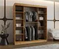 Šatníková skriňa s posuvnými dverami a zrkadlom ULTRA 180cm artisan
