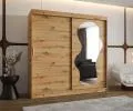 Šatníková skriňa s posuvnými dverami a zrkadlom ULTRA 200cm artisan