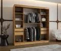 Šatníková skriňa s posuvnými dverami a zrkadlom ULTRA 200cm artisan