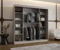 Šatníková skriňa s posuvnými dverami a zrkadlom ULTRA 200cm kašmírová