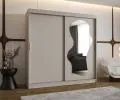 Šatníková skriňa s posuvnými dverami a zrkadlom ULTRA 200cm kašmírová