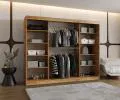 Šatníková skriňa s posuvnými dverami a zrkadlom ULTRA 250cm artisan