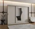 Šatníková skriňa s posuvnými dverami a zrkadlom ULTRA 250cm kašmírová