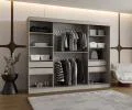Šatníková skriňa s posuvnými dverami a zrkadlom ULTRA 250cm kašmírová