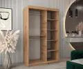 Šatníková skriňa s posuvnými dverami a zrkadlom TORINO 120cm artisan / biela