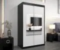 Šatníková skriňa s posuvnými dverami a zrkadlom TORINO 120cm čierná / biela