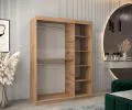 Šatníková skriňa s posuvnými dverami a zrkadlom TORINO 150cm artisan / biela