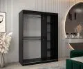 Šatníková skriňa s posuvnými dverami a zrkadlom TORINO 150cm čierná