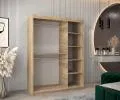 Šatníková skriňa s posuvnými dverami a zrkadlom TORINO 150cm sonoma / biela