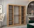 Šatníková skriňa s posuvnými dverami a zrkadlom TORINO 180cm artisan / biela