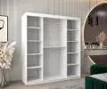 Šatníková skriňa s posuvnými dverami a zrkadlom TORINO 180cm biela / sonoma