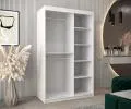 Šatníková skriňa s posuvnými dverami s viedenským výpletom – 120 cm, BIELA