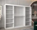 Šatníková skriňa s posuvnými dverami s Viedenským výpletom a zrcadlom 250cm Biela