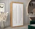Šatníková skriňa s posuvnými dverami YORK - 100x200cm Artisan-Biela