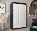 Šatníková skriňa s posuvnými dverami YORK - 120x200cm Čierna-Biela