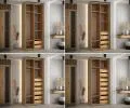 Šatníková skriňa s posuvnými dverami a zrkadlom DAVOS 120cm | DUB Artisan / biela / čierne pojazdy