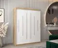 Šatníková skriňa s posuvnými dverami YORK - 150x200cm Dub Sonoma-Biela