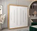 Šatníková skriňa s posuvnými dverami YORK - 180x200cm Dub Artisan-Bílá