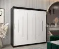 Šatníková skriňa s posuvnými dverami YORK - 200x200cm Čierna-Biela