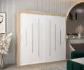 Šatníková skriňa s posuvnými dverami YORK - 200x200cm Dub Sonoma-Bílá