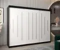 Šatníková skriňa s posuvnými dverami YORK - 250x200cm Čierna-Biela