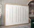 Šatníková skriňa s posuvnými dverami YORK - 250x200cm Dub Sonoma-Biela