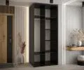 Šatníková skriňa s posuvnými dverami DAVOS 100cm | Čierna / DUB Artisan / strieborné