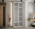 Šatníková skriňa s posuvnými dverami DAVOS 100cm | Biela / DUB Artisan / strieborné
