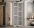 Šatníková skriňa s posuvnými dverami DAVOS 100cm | Biela / DUB Artisan / strieborné