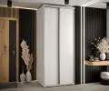 Šatníková skriňa s posuvnými dverami DAVOS 100cm | Biela / strieborné pojazdy