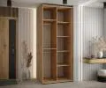 Šatníková skriňa s posuvnými dverami DAVOS 100cm | DUB Artisan / čierne pojazdy