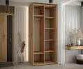 Šatníková skriňa s posuvnými dverami DAVOS 120cm | DUB Artisan / čierna / čierne pojazdy