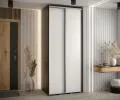 Šatníková skriňa s posuvnými dverami DAVOS 120cm | Čierna / biela / strieborné pojazdy