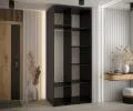 Šatníková skriňa s posuvnými dverami DAVOS 120cm | Čierna / DUB Artisan / čierne pojazdy