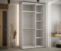 Šatníková skriňa s posuvnými dverami DAVOS 140cm | Biela / strieborné pojazdy