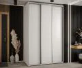 Šatníková skriňa s posuvnými dverami DAVOS 160cm | Biela / strieborné pojazdy